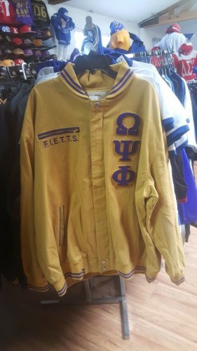 Omega Psi Phi Fraternity Jacket Q Dog Gold Race Jacket Coat 1911 SOBAT Q PSI PHI