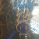 ZETA PHI BETA SORORITY  Wood Bead Oak Backed Mirror Tiki Necklace 1920