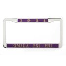 Omega Psi Phi Fraternity License Plate Frame Silver Frame Car/Truck