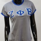 ZETA PHI BETA SORORITY T-SHIRT GRAY SHORT SLEEVE  ZETA PHI BETA T-SHIRT