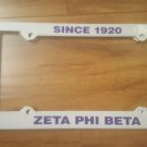 Zeta Phi Beta Sorority Plastic License Plate Frame