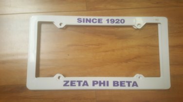 Zeta Phi Beta Sorority Plastic License Plate Frame