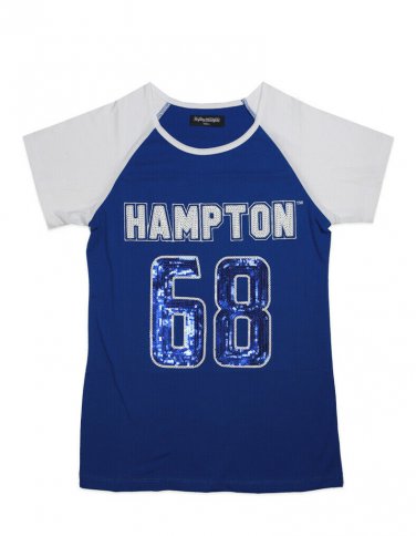 HAMPTON UNIVERSITY SEQUIN T-SHIRT HBCU COLLEGE TEE FOIL T-SHIRT