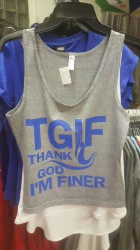 ZETA PHI BETA SORORITY T-SHIRT BLUE Z-PHI-B THANK GOD IM FINER TANK TOP GRAY