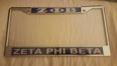 Zeta Phi Beta Sorority Metal License Plate Frame Silver Divine 9 Frame