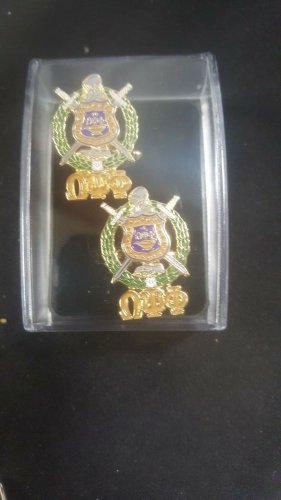 Omega Psi Phi Fraternity Stainless Steel Cuff links Fancy Fraternity Cuff Links