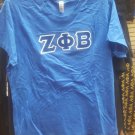 ZETA PHI BETA SORORITY  CREW NECK T-SHIRT BLUE FITTED SHORT SLEEVE T-SHIRT