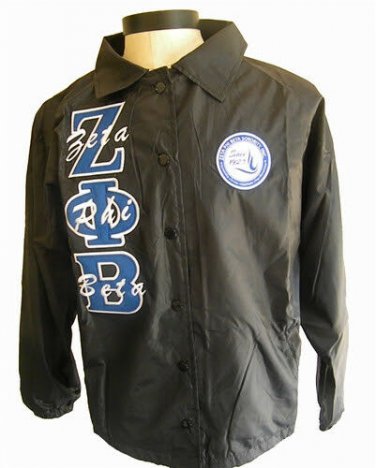 Zeta Phi Beta Sorority Line Jacket  Zeta Phi Beta Black Crossing Line Jacket #1