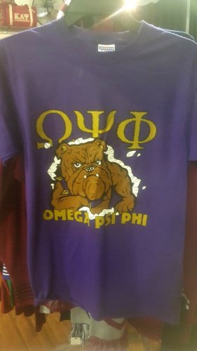 OMEGA PSI PHI FRATERNITY SHORT SLEEVE T-SHIRT PURPLE GOLD Q PSI PHI TEE