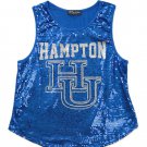 HAMPTON UNIVERSITY SEQUIN TANK TOP SHIRT HBCU WOMENS COLLEGE TANK TOP T-SHIRT