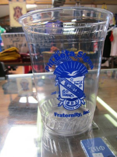 Phi Beta Sigma Fraternity Plastic Cups Divine 9 Drink Cups  16 oz Clear Cup