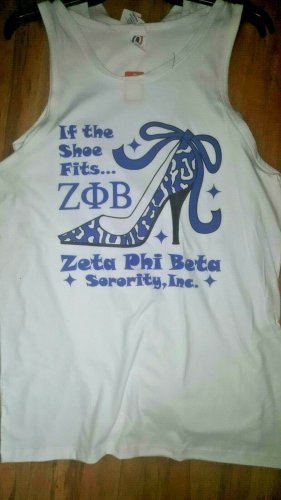 ZETA PHI BETA SORORITY TANK TOP T-SHIRT 1920 Z-PHI B SHOE FITS TANK TOP