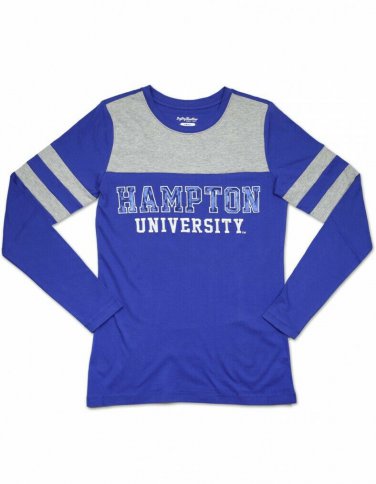 HAMPTON UNIVERSITY T-SHIRT HBCU LONG SLEEVE FOIL T-SHIRT