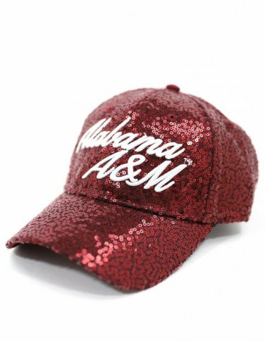 ALABAMA A&M  UNIVERSITY BASEBALL HAT Women HBCU Sequin Sorority Baseball Cap