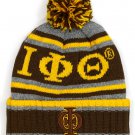 IOTA THETA PHI FRATERNITY BEANIE GOLD FRATERNITY SKULL CAP SKI BALL BEANIE #2