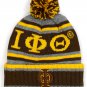 IOTA THETA PHI FRATERNITY BEANIE GOLD FRATERNITY SKULL CAP SKI BALL BEANIE #2