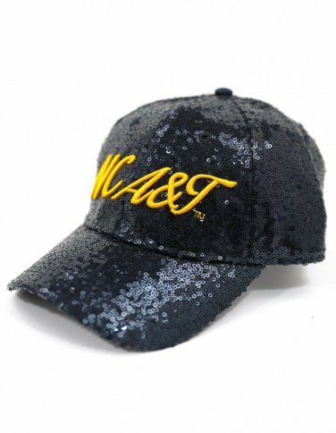 NORTH CAROLINA A&T STATE UNIVERSITY Sequin HAT Women HBCU Sequin Baseball Cap
