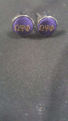 Omega Psi Phi Fraternity Stainless Steel Cuff link Pin Cuff Links Divine 9