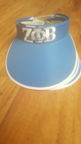 ZETA PHI BETA SORORITY BLUE SUN VISOR HAT WIDE BRIM VISOR