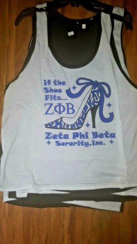 ZETA PHI BETA SORORITY TANK TOP T-SHIRT 1920 Z-PHI B TWO TONE TANK TOP