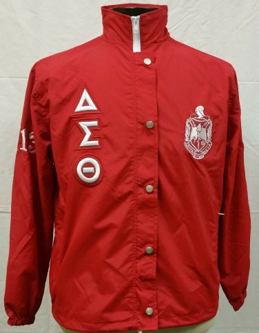 DELTA SIGMA THETA SORORITY ALL WEATHER WINDBREAKER JACKET RED DELTA WINDBREAKER