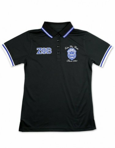 ZETA PHI BETA SORORITY POLO SHIRT ZETA PHI BETA SHORT SLEEVE BLACK SHIRT 1920