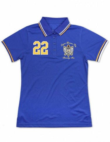 SIGMA GAMMA RHO SORORITY POLO SHIRT S-G-RHO SHORT SLEEVE BLUE SHIRT 1922