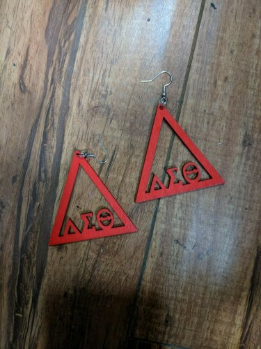 Delta Sigma Theta Sorority wooden style Earrings Set 1913