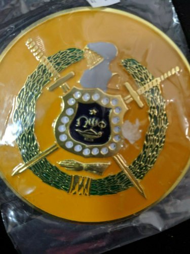 Omega Psi Phi  Symbol Auto Emblem Freemason Gold Car Emblem Sticker