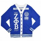 ZETA PHI BETA SORORITY BLUE 100 YEAR CENTENNIAL CARDIGAN SWEATER Z-PHI-B 1920
