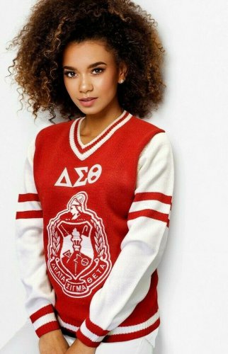 Delta Sigma Theta Sorority Wool V neck Sweater Howard Delta Diva Sweater 1913