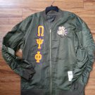 OMEGA PSI PHI FRATERNITY BOMBER JACKET 1911 OMEGA PSI PHI Olive JACKET