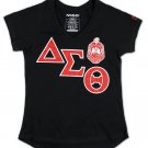 DELTA SIGMA THETA SORORITY V-NECK T-SHIRT BLACK DELTA DIVA V NECK SHIRT