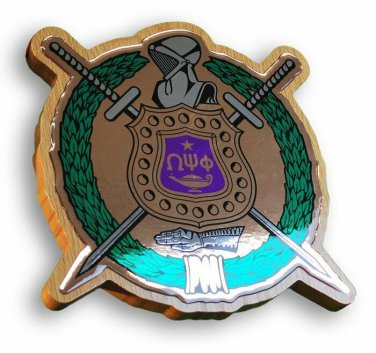 Omega Psi Phi Fraternity Wall Plaque Wood Shield Wall Plaque Office Decor