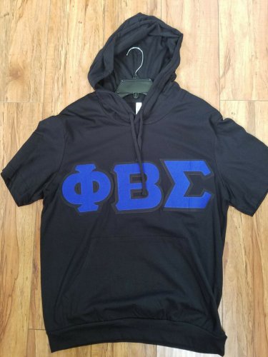 PHI BETA SIGMA FRATERNITY HOODIE PHI BETA SIGMA BLACK SHORT SLEEVE HOODIE