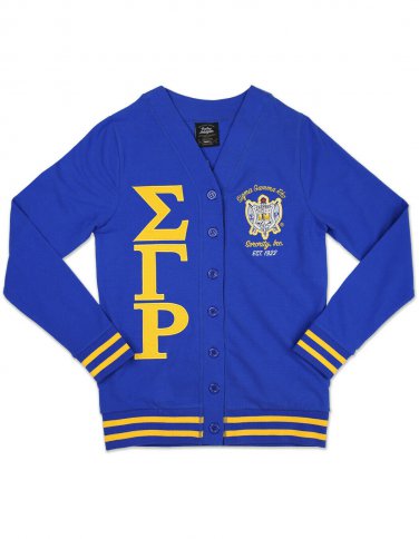 Sigma Gamma Rho Sorority  LIGHTWEIGHT CARDIGAN SWEATER BLUE SGRho sweater