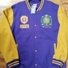 OMEGA PSI PHI FRATERNITY LETTERMAN JACKET Q-DOG FLEECE FRATERNITY JACKET