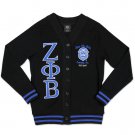 Zeta Phi Beta Sorority  LIGHTWEIGHT CARDIGAN SWEATER Black Z-PHI-B sweater