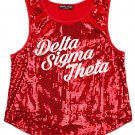 DELTA SIGMA THETA SORORITY SEQUIN TANK TOP 1913 DELTA DIVA RED TANK TOP