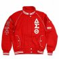 DELTA SIGMA THETA SORORITY LETTERMAN JACKET RED Delta Sigma Theta Twill Coat