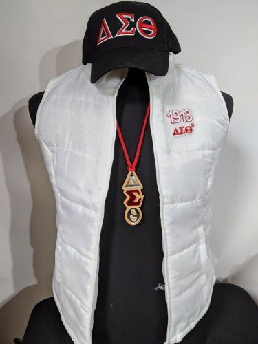 Delta Sigma Theta Sorority Sleeveless Vest Jacket  White Delta Diva Vest