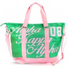 AKA GREEN SORORITY CANVAS BAG PURSE TOTE MULTI-PURPOSE BAG BLACK