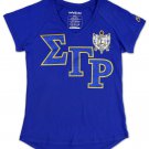 SIGMA GAMMA RHO SORORITY V-NECK T-SHIRT BLUE S-G-RHO V NECK SHIRT