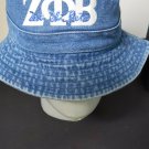 ZETA PHI BETA SORORITY BLUE WHITE Bucket Hat Z-PHI Denim Bucket Hat 1920