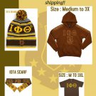 IOTA PHI THETA FRATERNITY Crossing Gift Package BEANIE HOODIE SCARF TEE MED-3XL