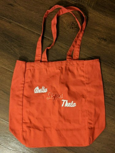 DELTA SIGMA THETA SORORITY SHOULDER BAG DELTA SIGMA THETA RED COTTON TOTE BAG