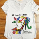 ORDER OF EASTERN STAR BLOUSE OES WHITE SHORT SLEEVE TOP T-SHIRT BLOUSE