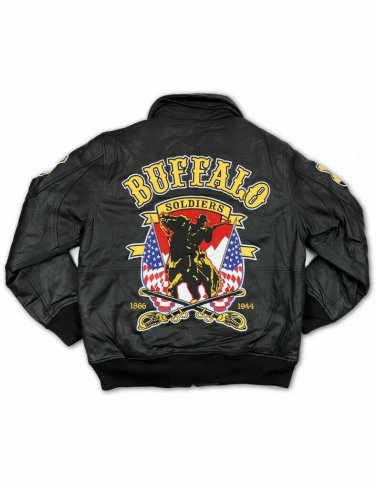 Buffalo Soldier United States Army Leather Bomber Jacket USA ARMY JACKET 1866