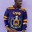 OMEGA PSI PHI FRATERNITY GOLD PURPLE  WOOL V-NECK SWEATER  MEDIUM TO 5XL