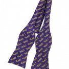 OMEGA PSI PHI FRATERNITY PURPLE  GOLD SILK BOW TIE ( SELF TIE)